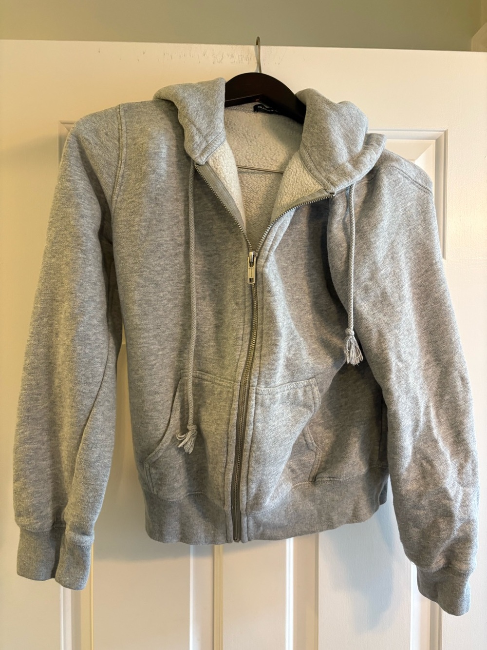 Brandy Melville Light Gray Zip Hoodie